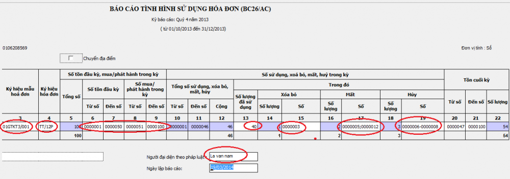 Cách lập báo cáo tình hình sử dụng hóa đơn theo tháng quý (theo mẫu BC26-A)